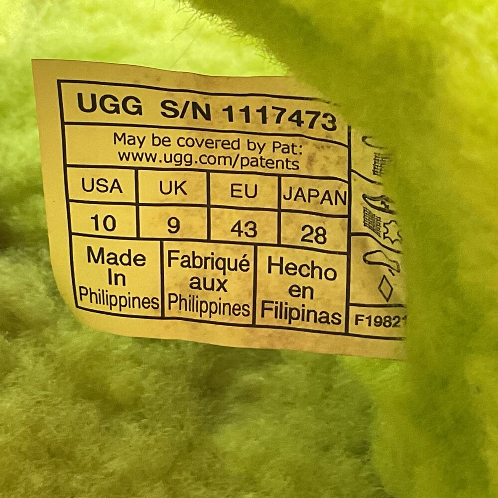 UGG Fluff You Slipper Bright Green 1117473 Mens 8 Womens 10 - Picture 11 of 14